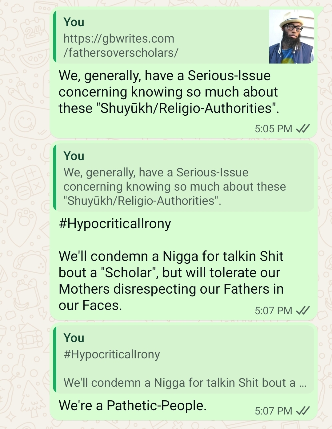 Gareth Bryant’s Necessary Hujjah/Refutation against all of these so-called “Persons-Of-Knowledge” whom ponficate/claim the “The Scholars are our Fathers.” Mythos/Fallacy