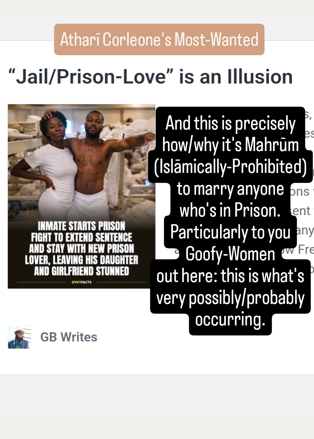 “Jail/Prison-Love” is an Illusion