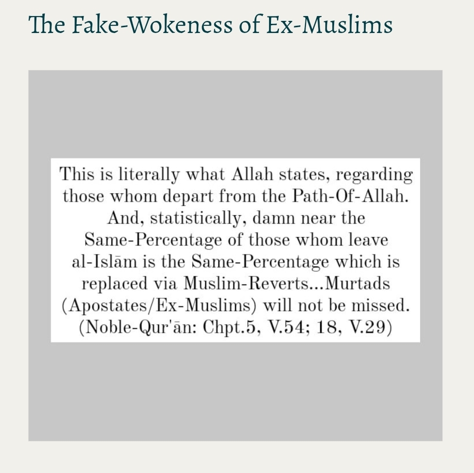 The Fake-Wokeness of Ex-Muslims