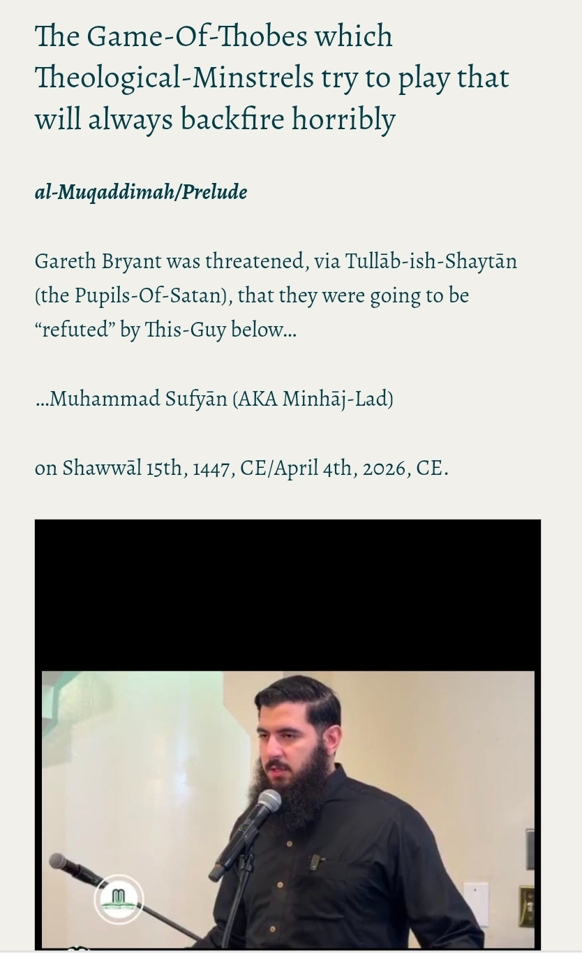 The Game-Of-Thobes which Theological-Minstrels try to play that will always backfire horribly