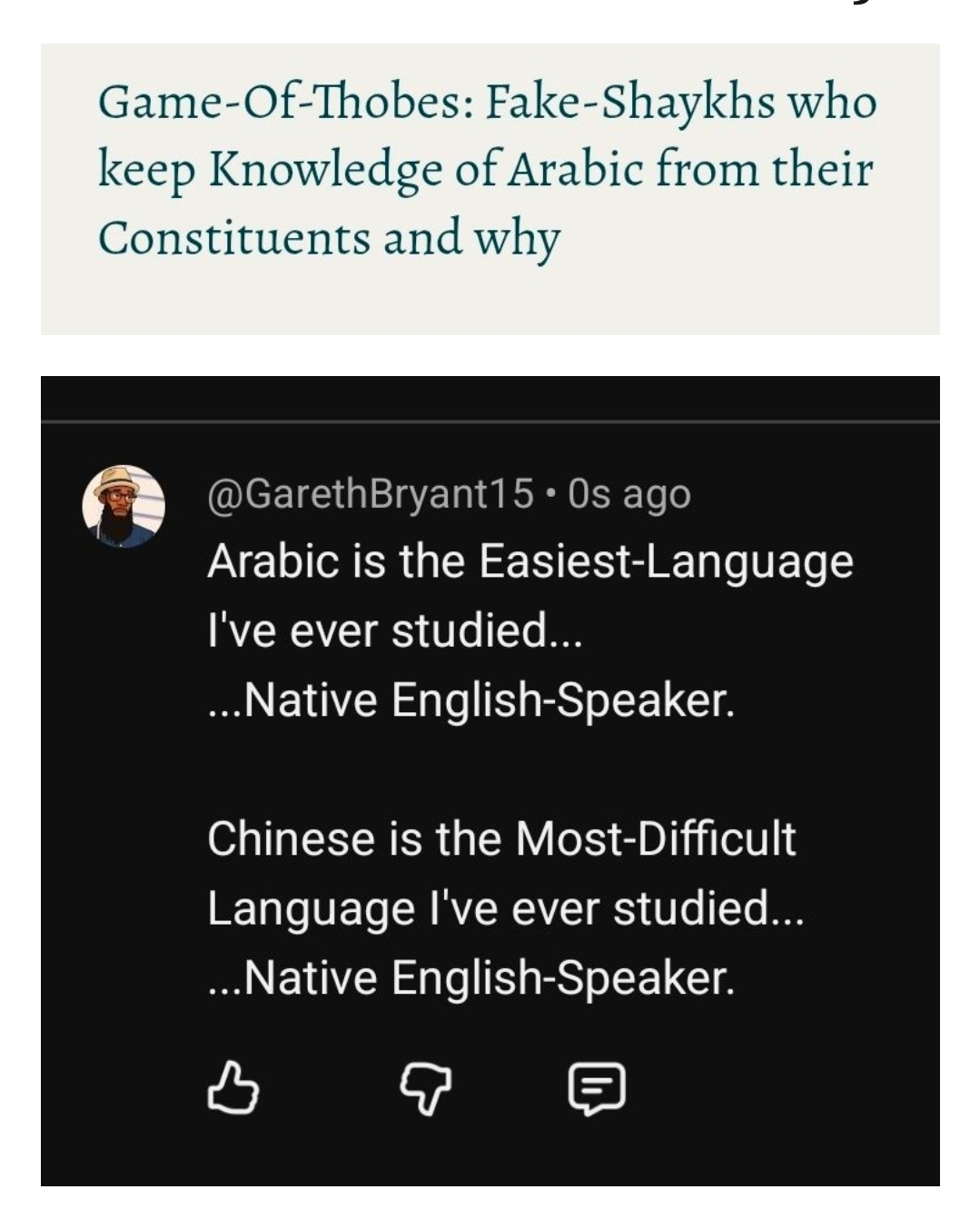 Game-Of-Thobes: Fake-Shaykhs who keep Knowledge of Arabic from their Constituents and why