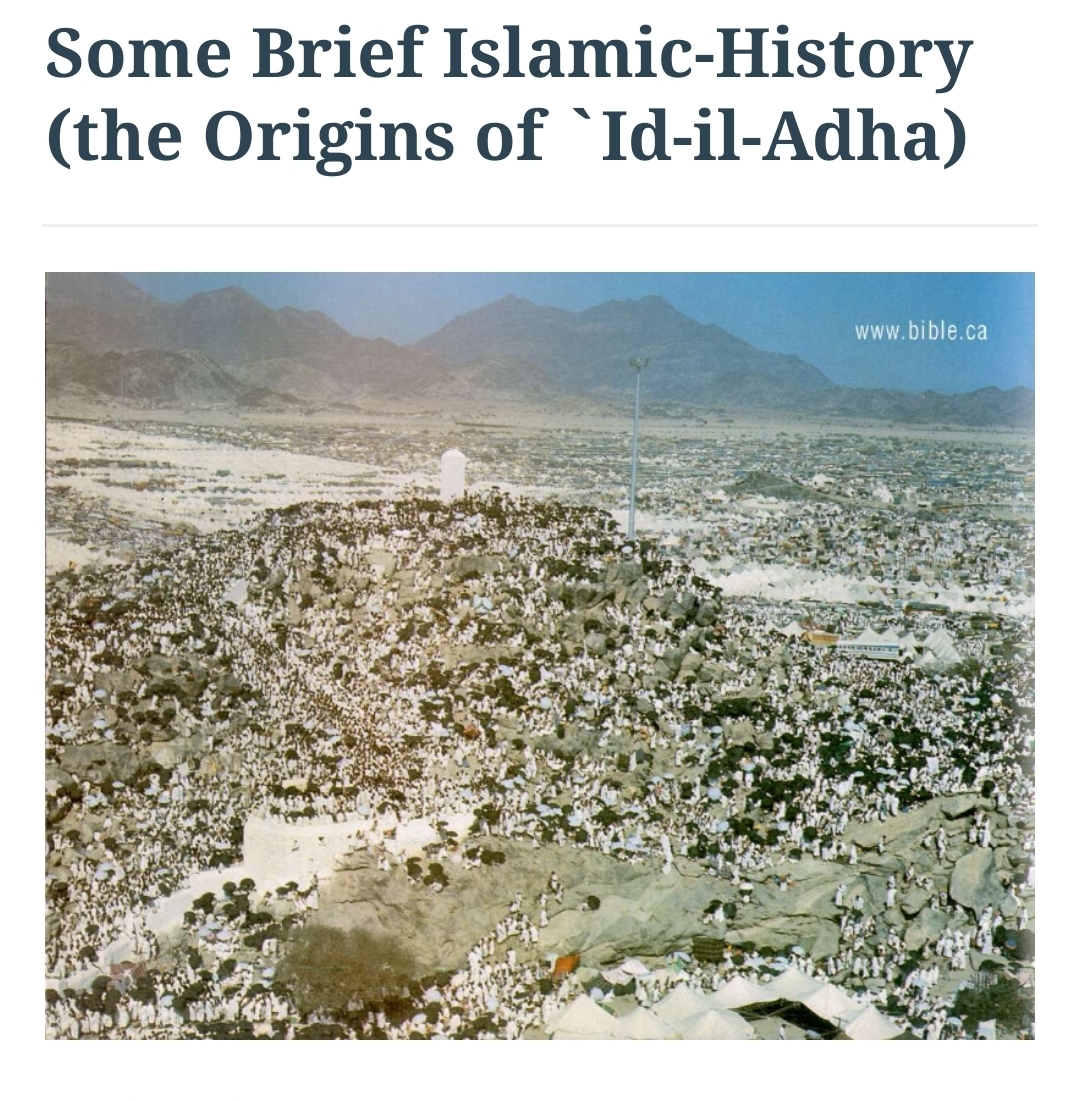 Some Brief Islamic-History (the Origins of `Id-il-Adha)